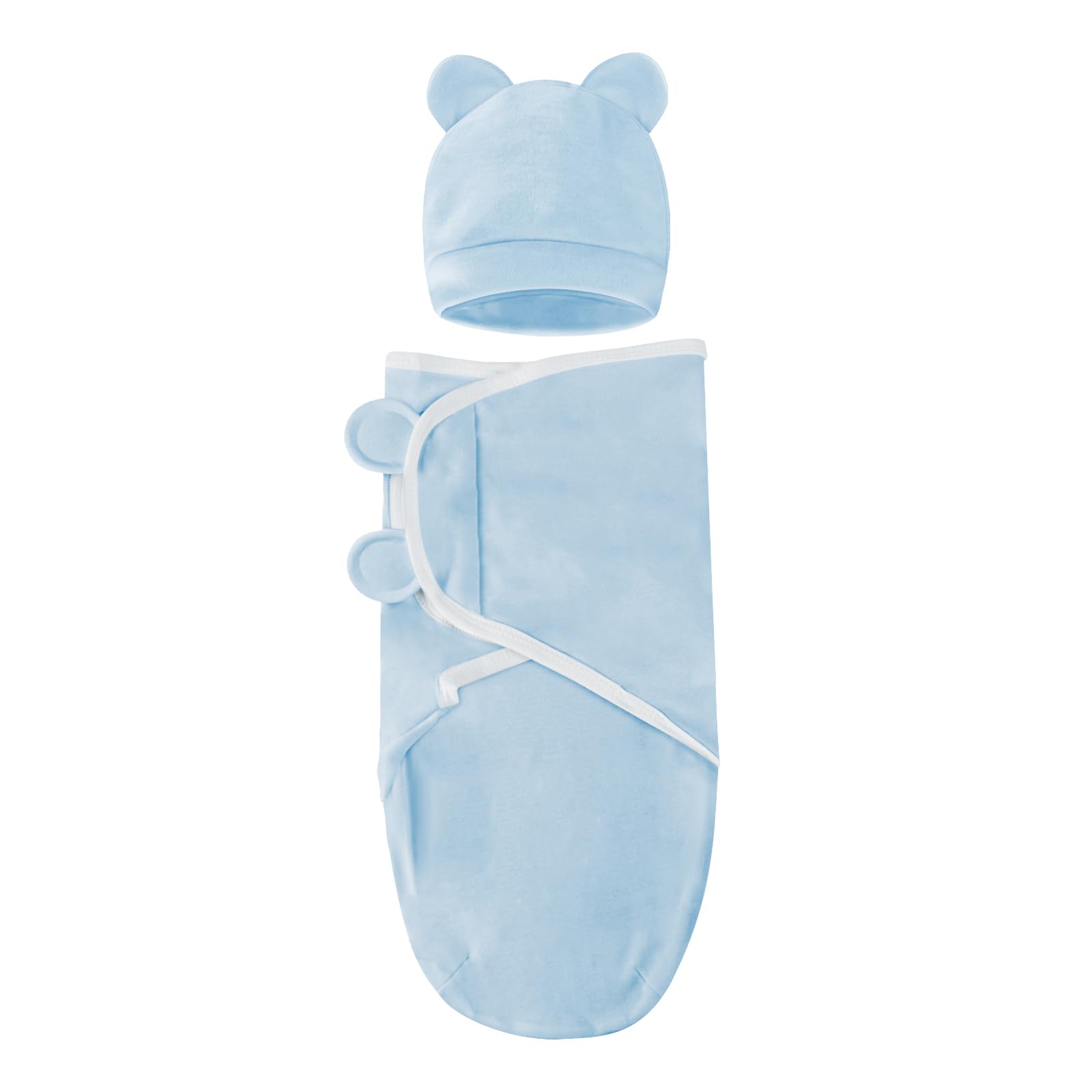 Fecawd Baby Swaddle Sleep Sacks with Hats, Newborn Swaddle Blanket