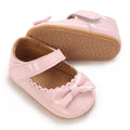Clowora Infant Toddler Baby Girl Dress Shoes Mary Jane First Walking PU Leather Princess Wedding Rubber Sole Non-Slip with Bowknot Floral Flats (05 Pink, Infant, 6 Months, Age Range, US Footwear Size System, 12 Months, Medium)