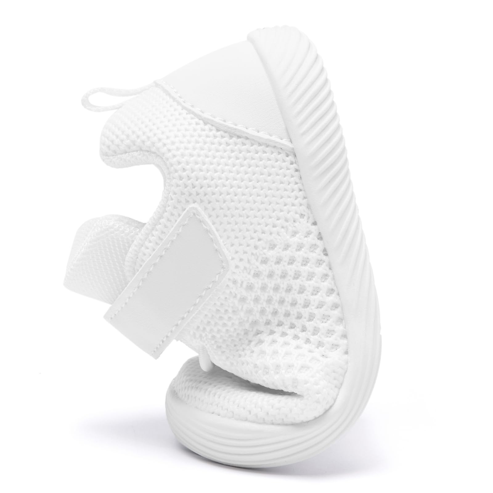 MORENDL Toddler Sneakers Baby Boys & Girls Barefoot Shoes Lightweight Breathable Walking Running Tennis Athletic Sport Shoes White Size 7