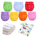 CSKB Baby Cloth Diapers Washable Reusable Diapers for Baby Girls and Boys, One Size Adjustable 7 Pack with 7 Inserts and 1 Storage Bag