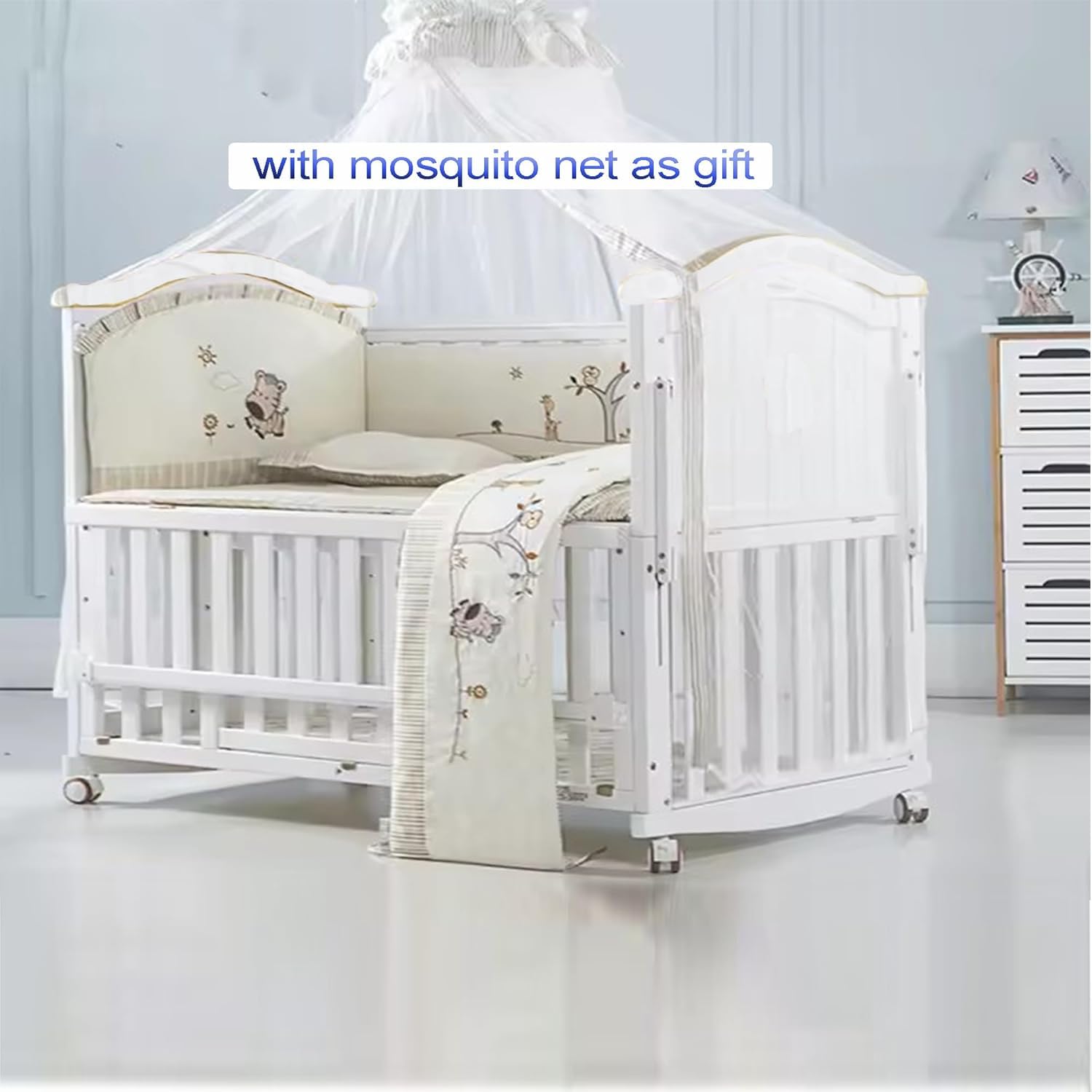 Styhigh Portable Mini Baby Crib 4in1 Beside Cunas with Mattress