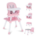 TODECARE 8 in 1 Baby High Chair, Convertible Feeding Chair, Pink
