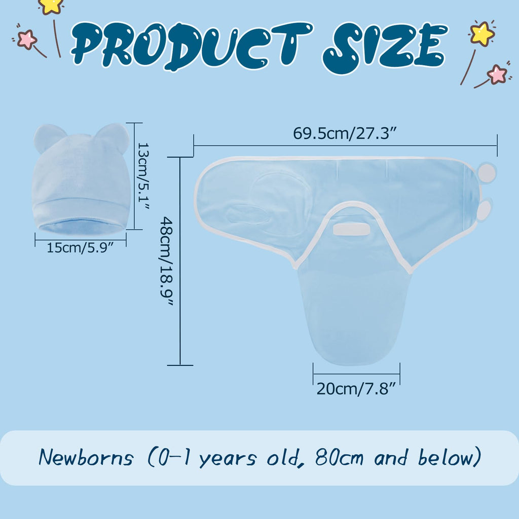 Fecawd Baby Swaddle Sleep Sacks with Hats, Newborn Swaddle Blanket