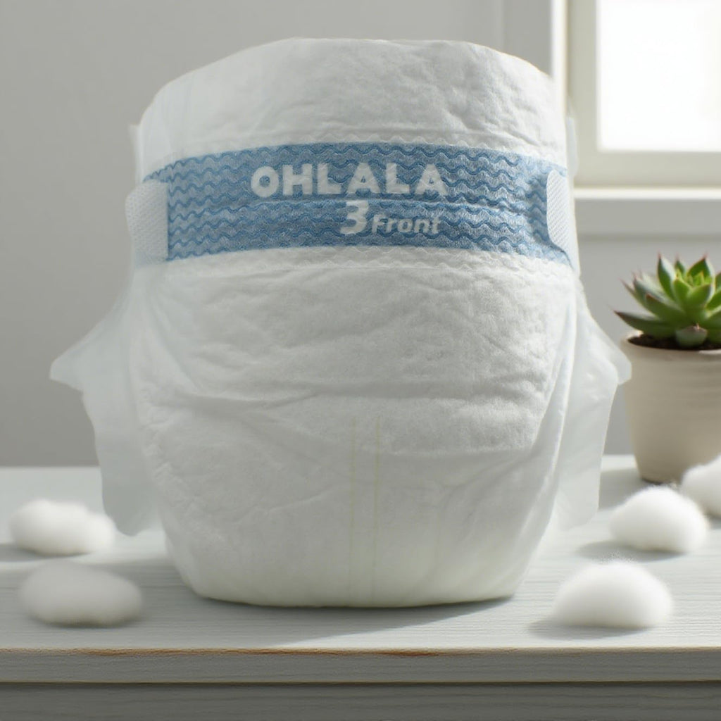 OHLALA Luxury Diapers Size 1 136 Count 8-14 lbs Hypoallergenic Skin-Friendly & Leakproof Fragrance-Free Ultra-Thin 2 Pack