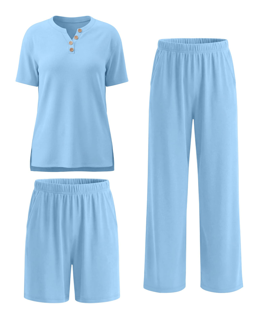 JoyMotion Women Maternity Lounge Set, Light Blue, Medium