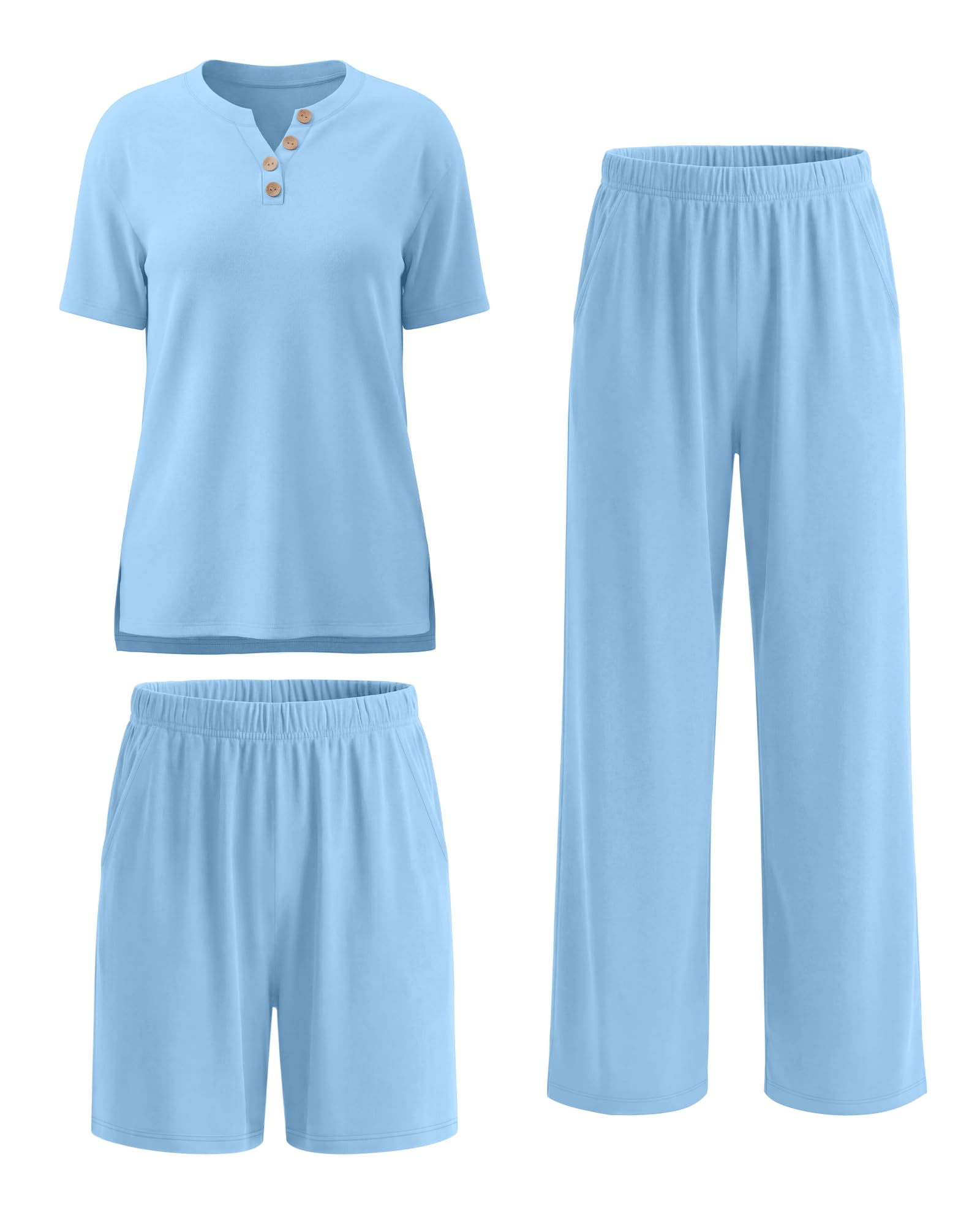 JoyMotion Women Maternity Lounge Set, Light Blue, Medium