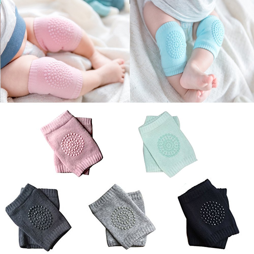 BOSONER Baby Crawling Anti-Slip Knee, Unisex Baby Toddlers Kneepads 5 Pairs