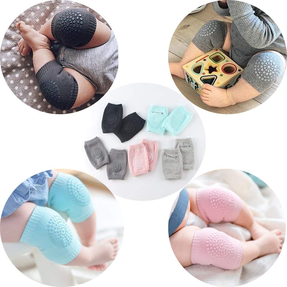 BOSONER Baby Crawling Anti-Slip Knee, Unisex Baby Toddlers Kneepads 5 Pairs