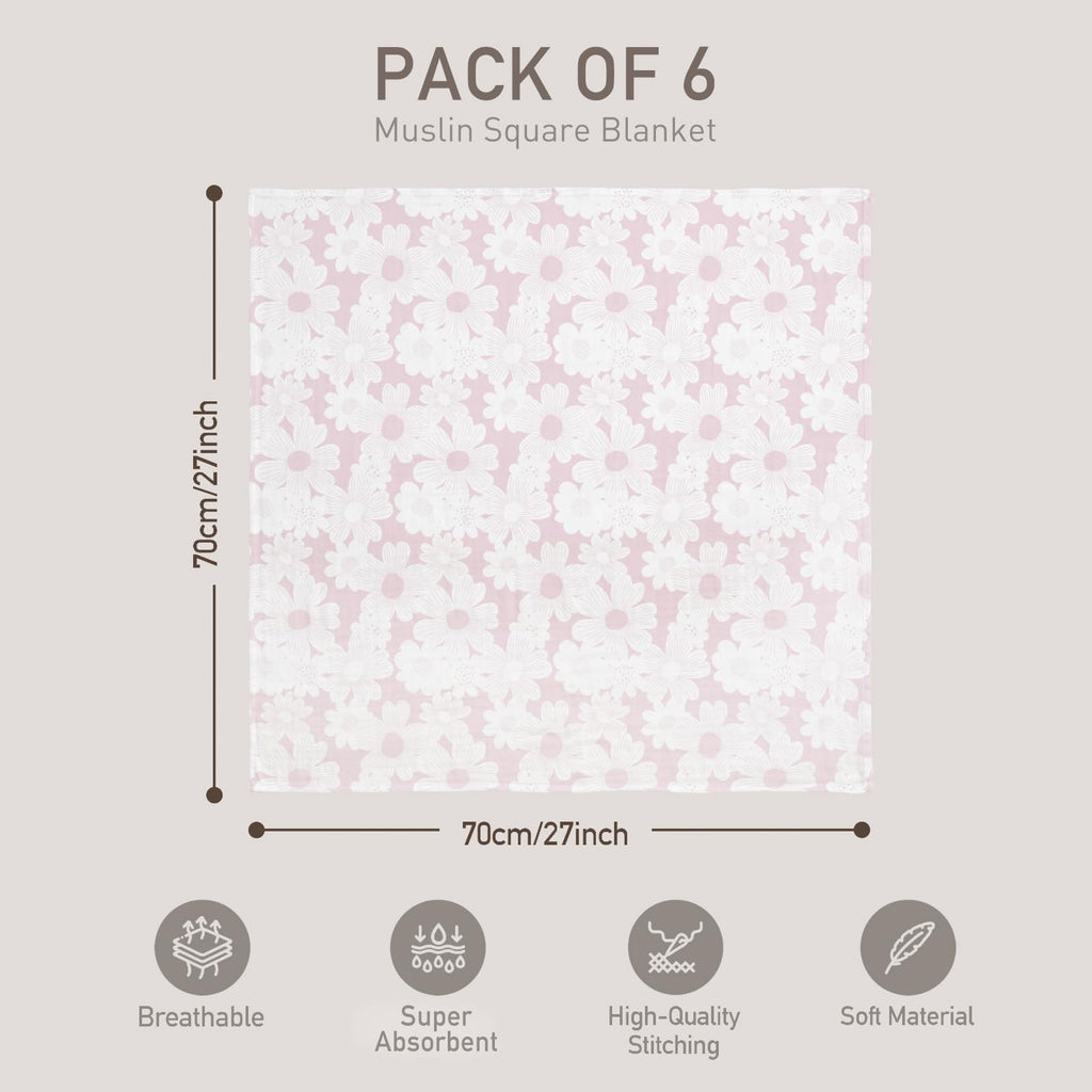 GLLQUEN BABY Receiving Blankets Girl Muslin Swaddle Blankets for Newborn