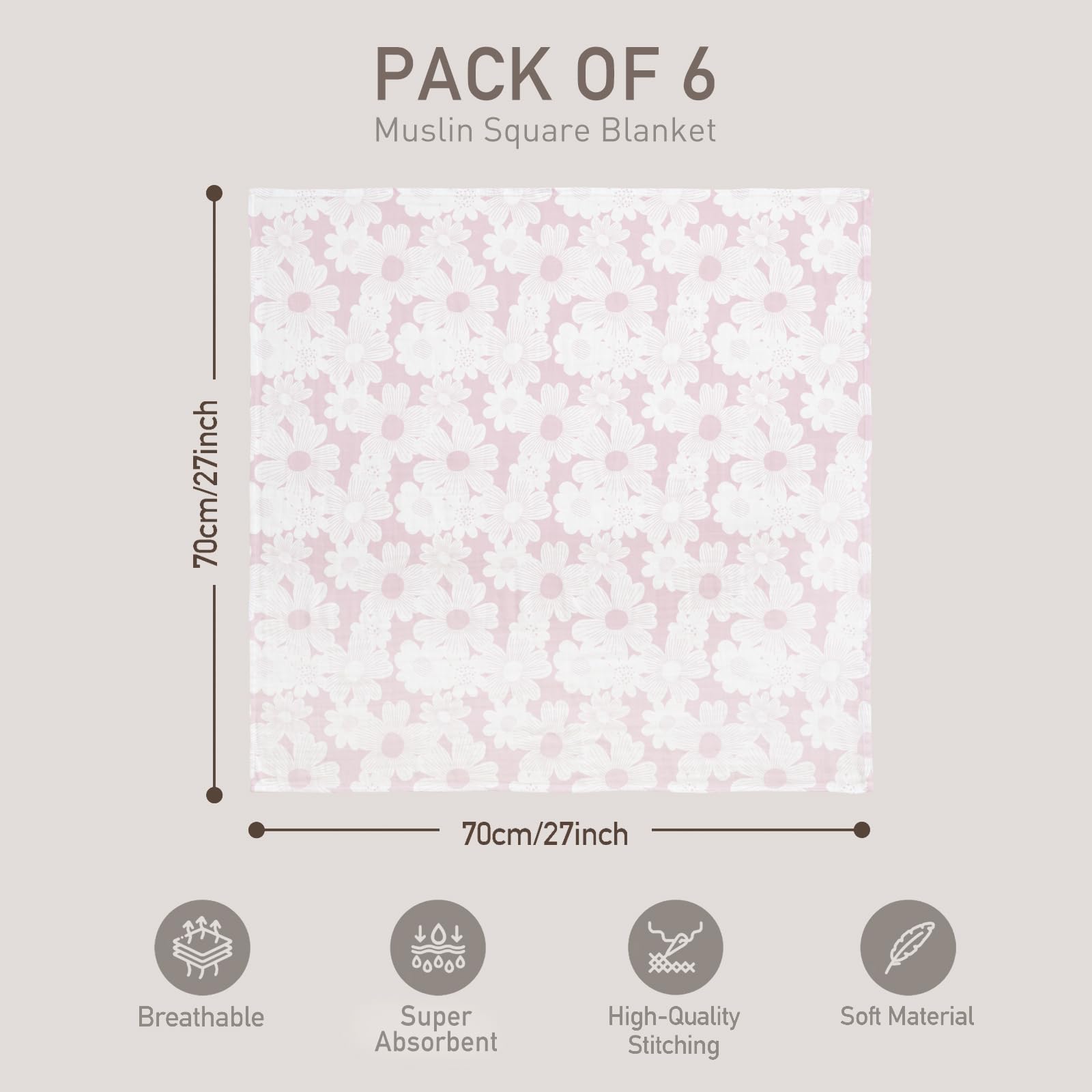 GLLQUEN BABY Receiving Blankets Girl Muslin Swaddle Blankets for Newborn