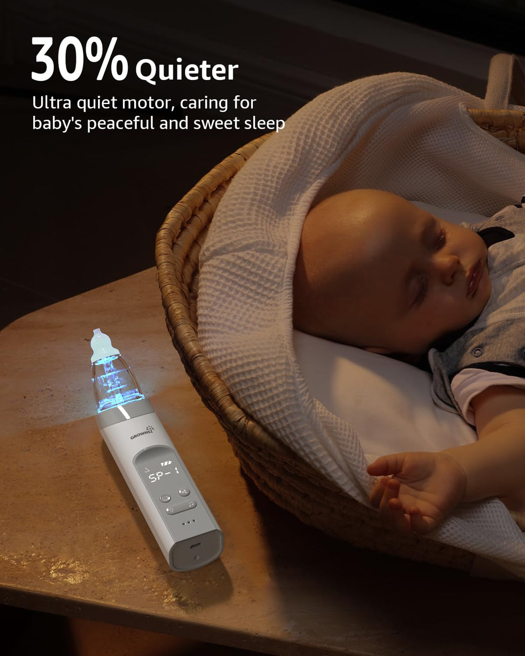 GROWNSY Baby Nasal Aspirator, Electric Nose Sucker, Powerful Suction,Grey