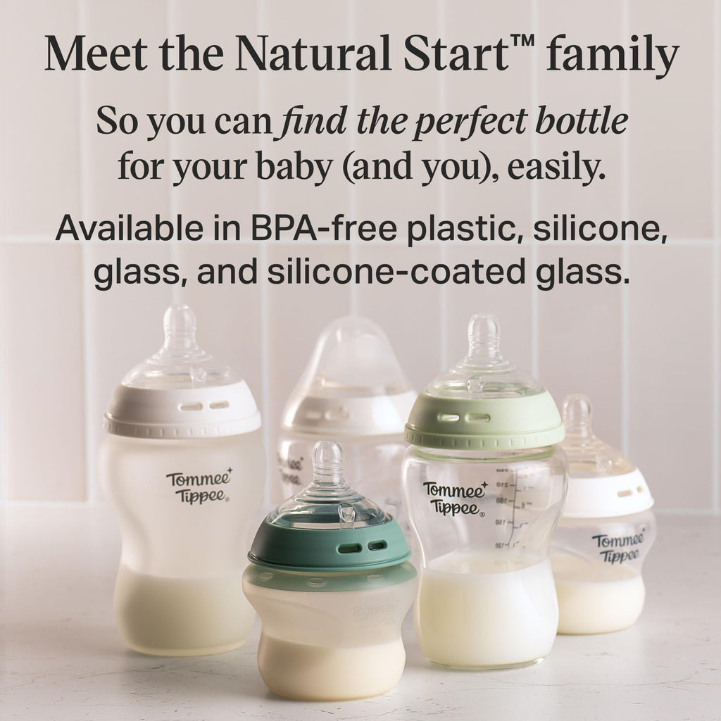 Tommee Tippee Natural Start Baby Bottle Set, Breast-Like Nipples, 0m+
