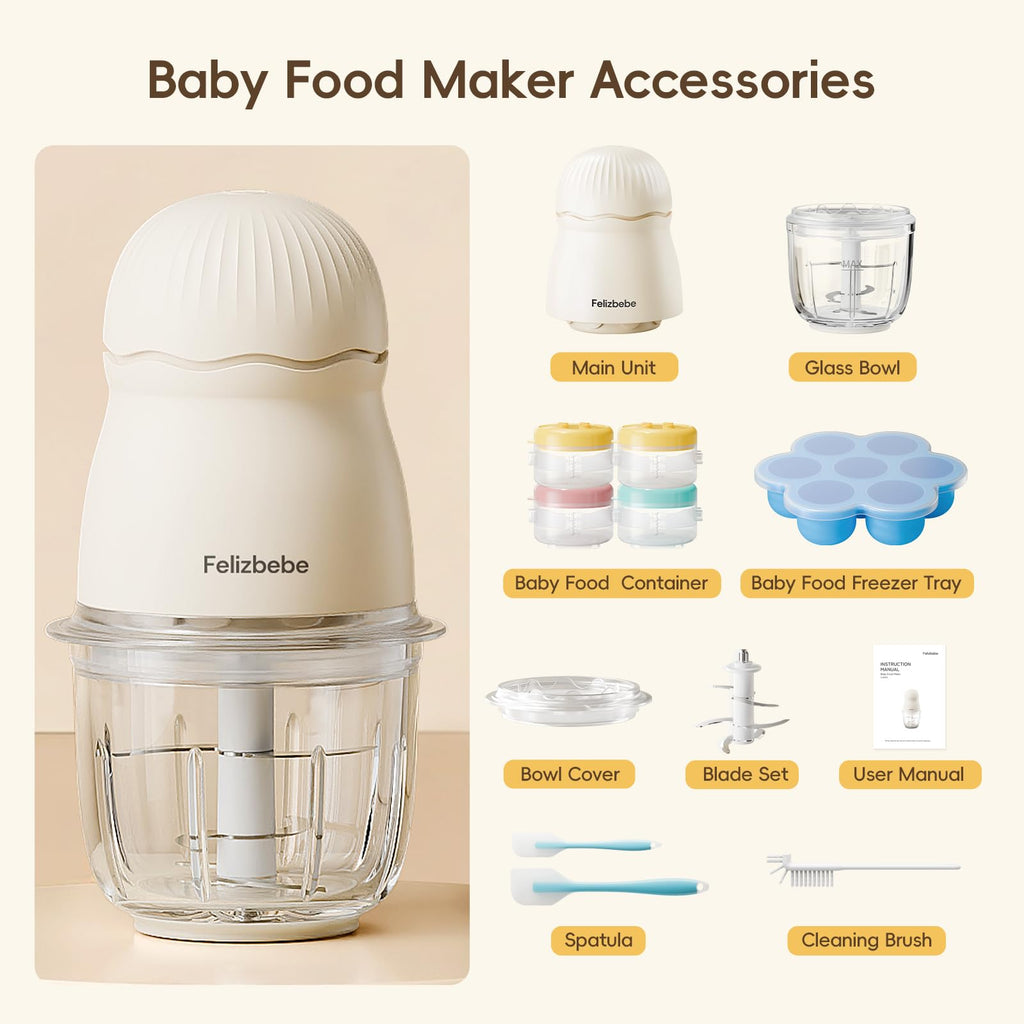 Baby Food Maker, Small Baby Food Processor Set, 10oz Puree Blender