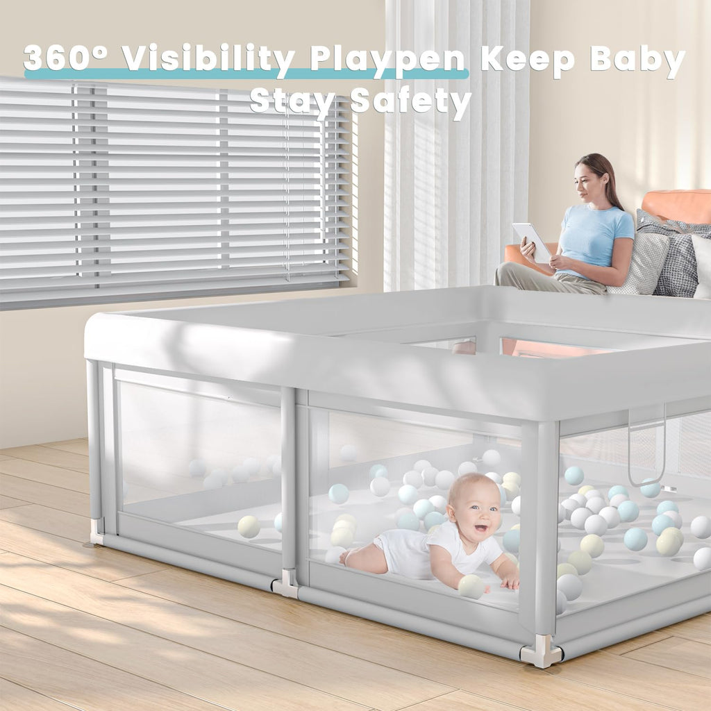 Hiaksedt Baby Playpen 50x50 Inch, Play Pens for Babies and Toddlers