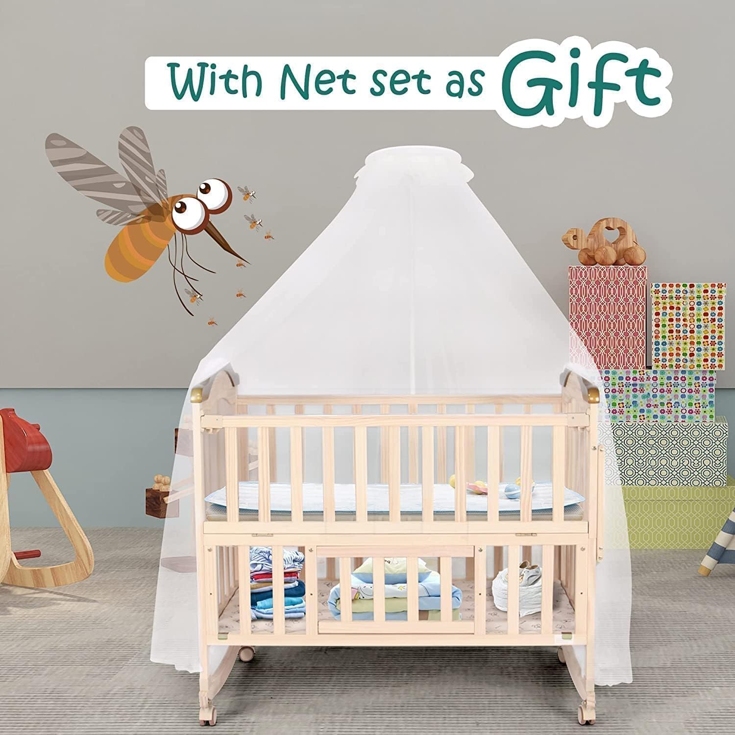 Styhigh Portable Mini Baby Crib 4in1 Beside Cunas with Mattress