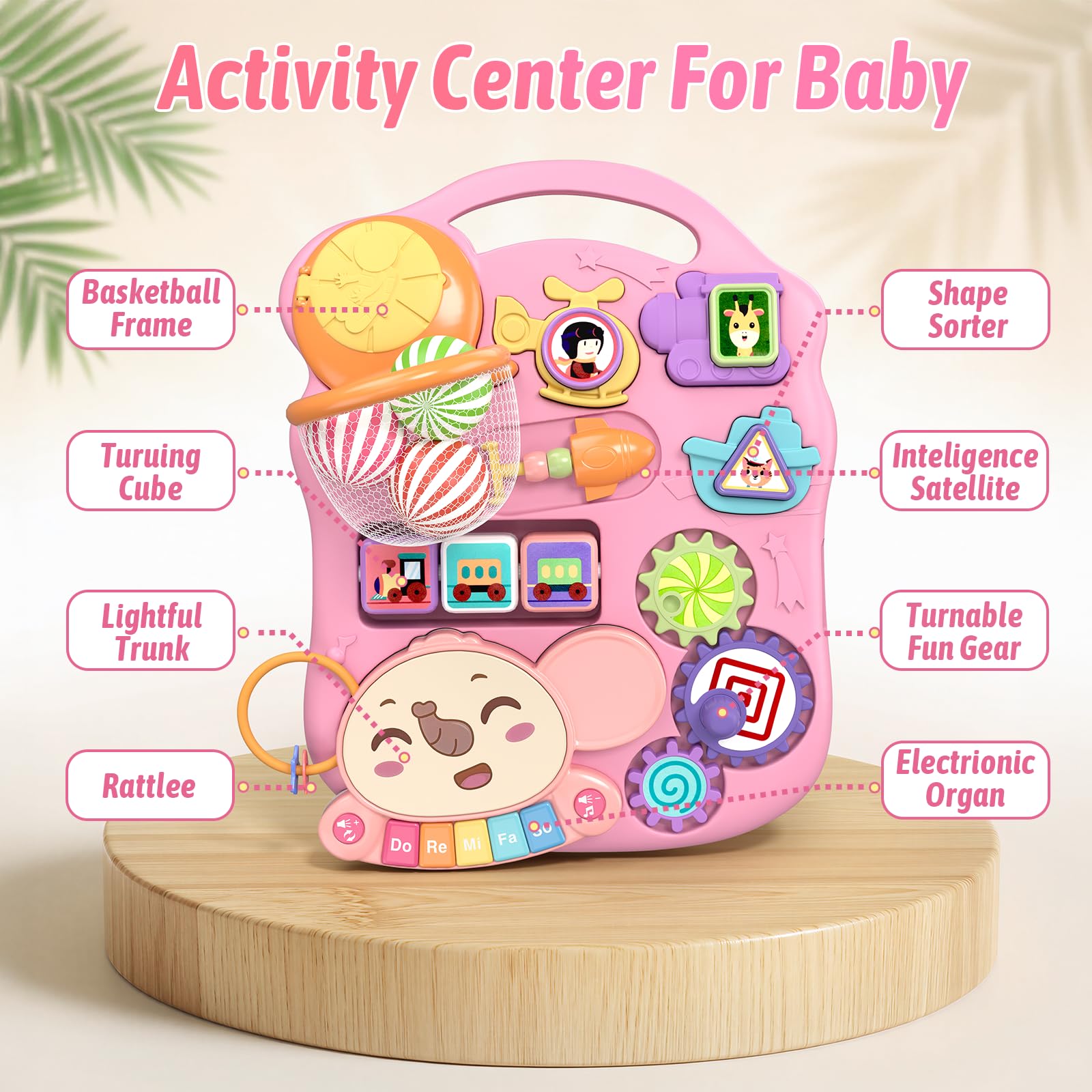 QDRAGON 3 in 1 Baby Walker and Activity Center for Girl 12-18 Months, Pink
