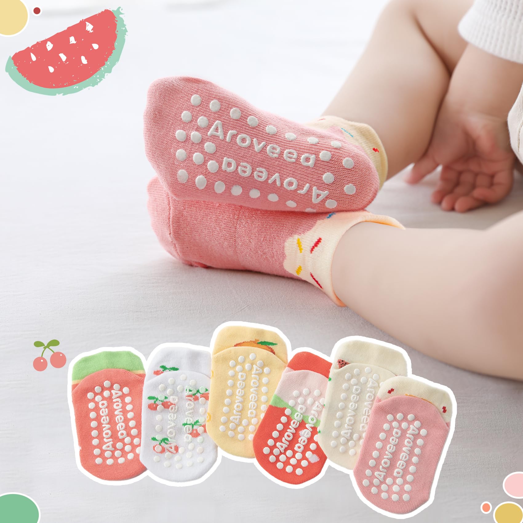 Baby Toddler Socks Grip Non Slip Boys Girls Kids Cotton 1-3T Ankle Socks
