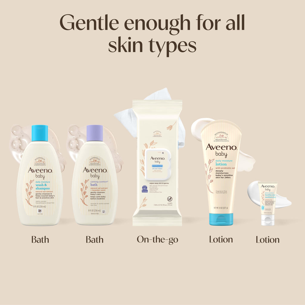 Aveeno Baby Welcome Little One Gift Set, Baby Essentials Set, 5 Items