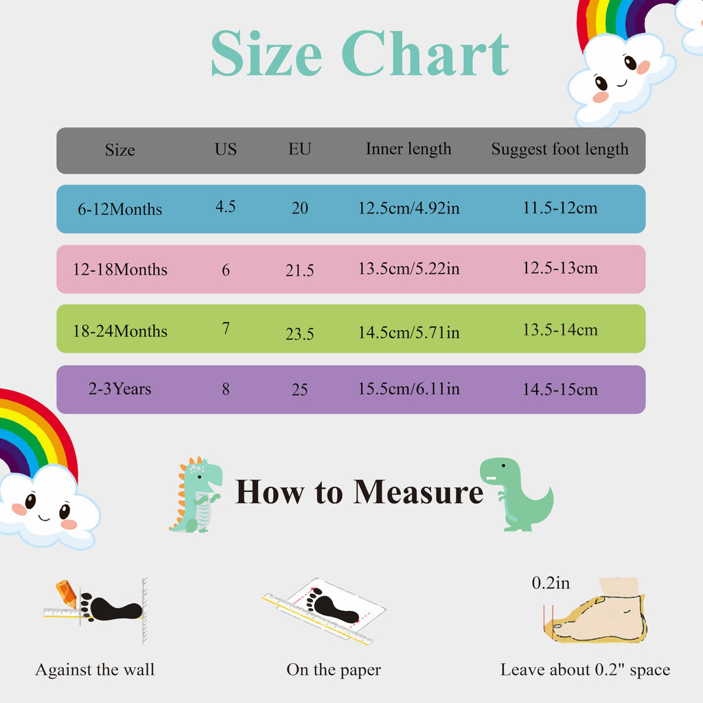 FABRST 2 Pairs Baby Sock Shoes Boys Girls Non Slip Soft Rubber Sole Sneakers Toddler Infant Slip On Slippers First Walking Shoes（Grey Blue A, 18-24Months）