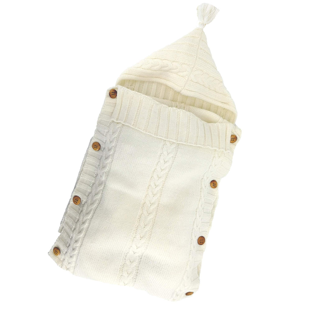 XMWEALTHY Newborn Baby Wrap Swaddle Blanket Knit Wrap Blanket Bag Receiving Blankets Stroller Wrap for Baby Beige 0-6 Month