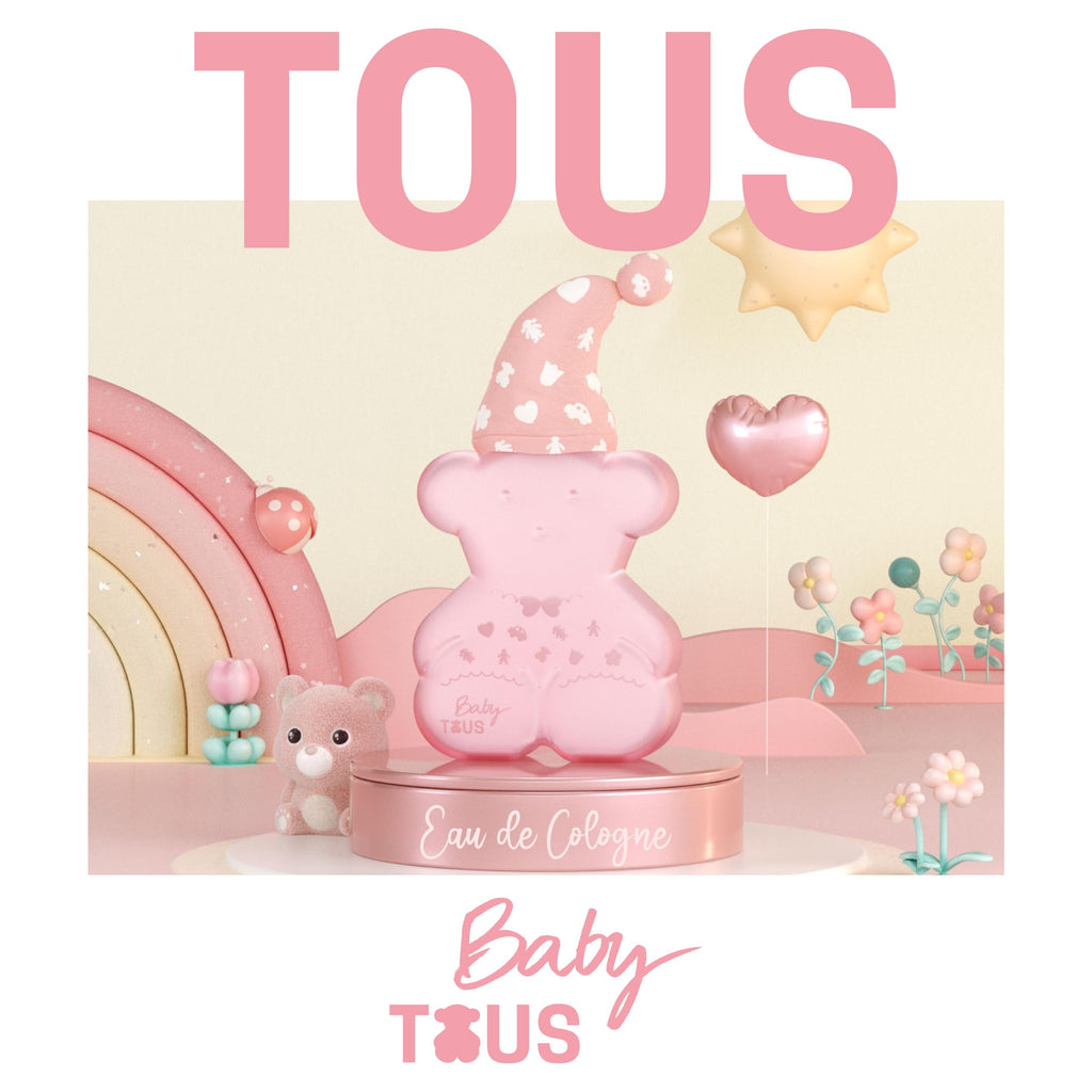 TOUS Pink Baby Eau de Cologne for Babies, Floral Musky Fragrance, 3.4 Fl Oz