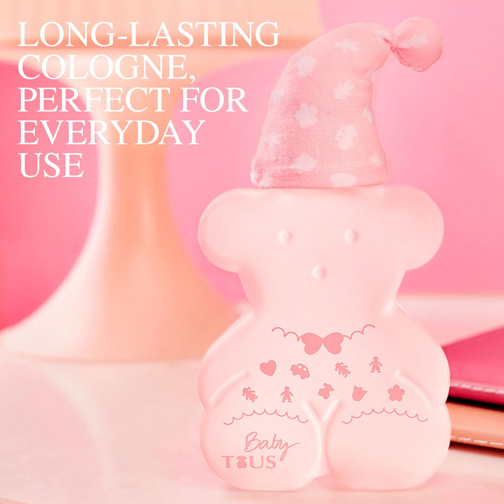 TOUS Pink Baby Eau de Cologne for Babies, Floral Musky Fragrance, 3.4 Fl Oz