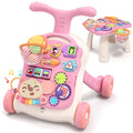 QDRAGON 3 in 1 Baby Walker and Activity Center for Girl 12-18 Months, Pink