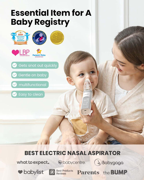 GROWNSY Baby Nasal Aspirator, Electric Nose Sucker, Powerful Suction,Grey