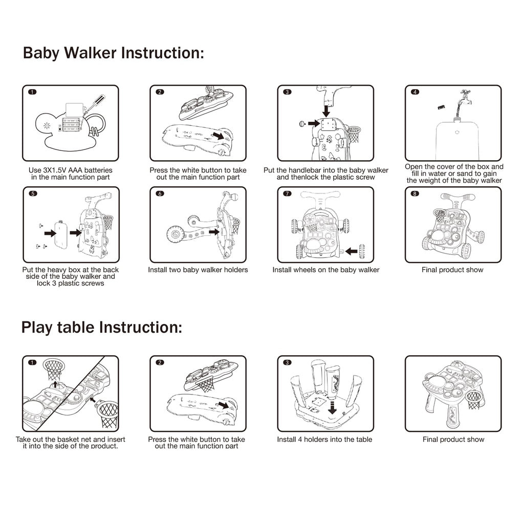 QDRAGON 3 in 1 Baby Walker and Activity Center for Girl 12-18 Months, Pink