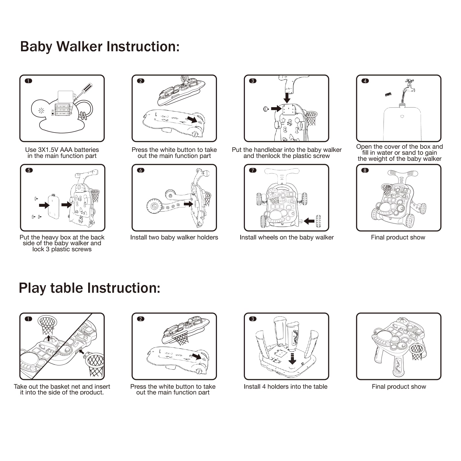 QDRAGON 3 in 1 Baby Walker and Activity Center for Girl 12-18 Months, Pink