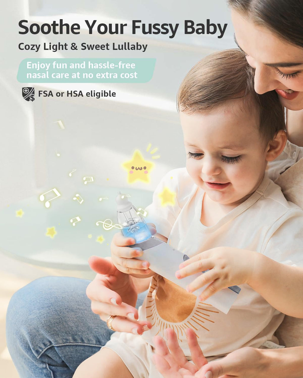 GROWNSY Baby Nasal Aspirator, Electric Nose Sucker, Powerful Suction,Grey