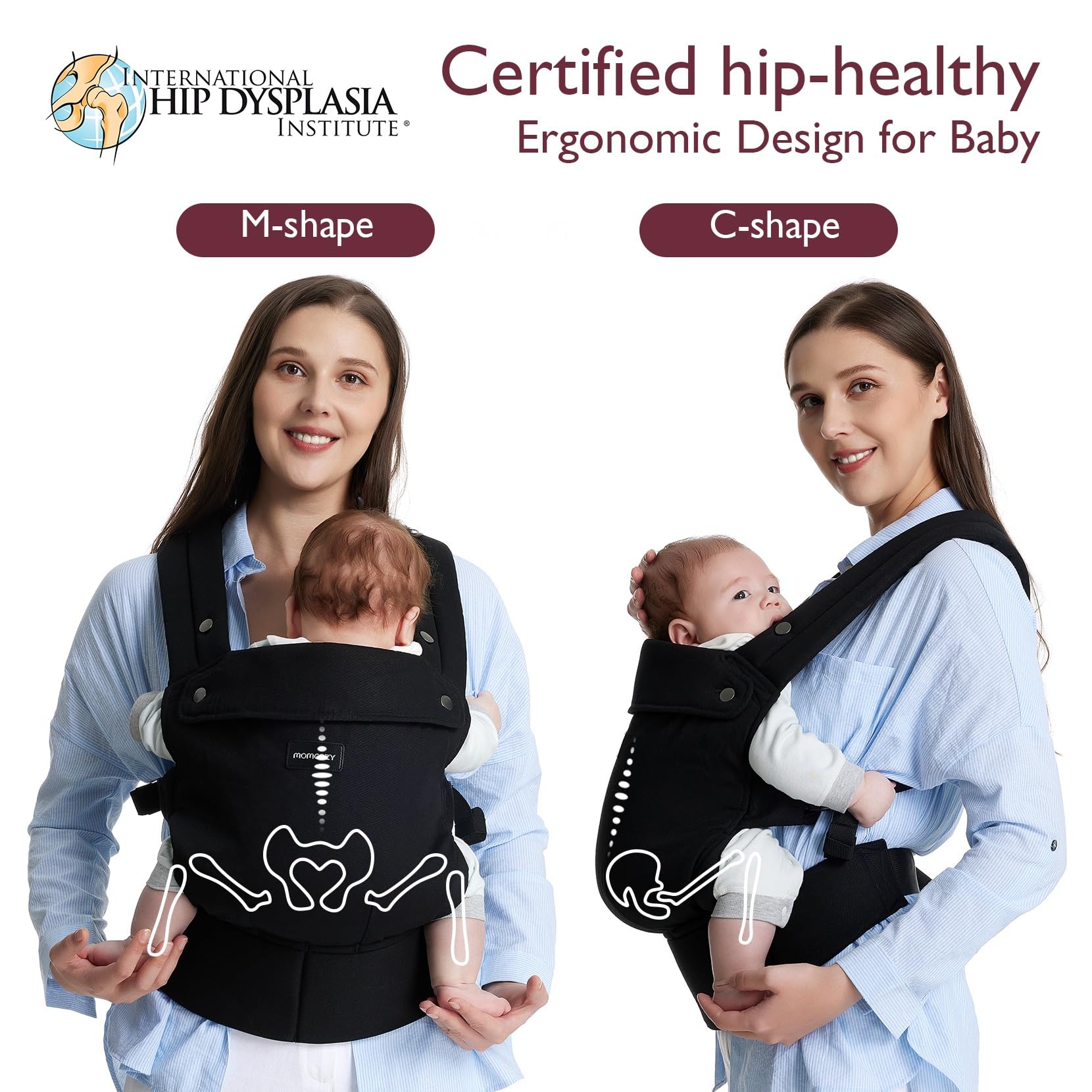 Momcozy PureHug Baby Carrier - Ergonomic, Cozy and Lightweight for 7-45 lbs
