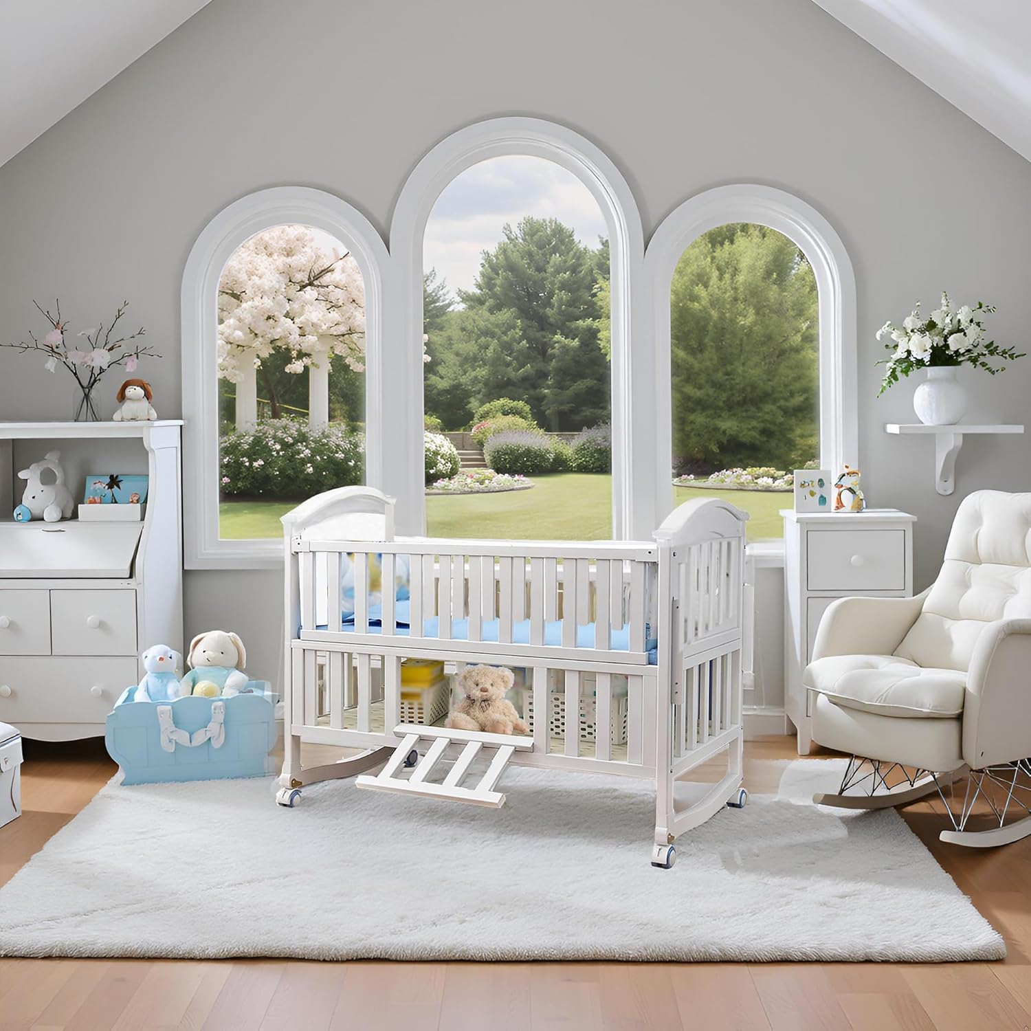 Styhigh Portable Mini Baby Crib 4in1 Beside Cunas with Mattress