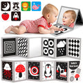 Black and White High Contrast Baby Books Flash Cards Tummy Time Mirror Toys Newborn Toys 0 6 Months Brain Development Infant Stimulating Sensory Toy 0-3 3-6 2 4 5 Month Old Essential