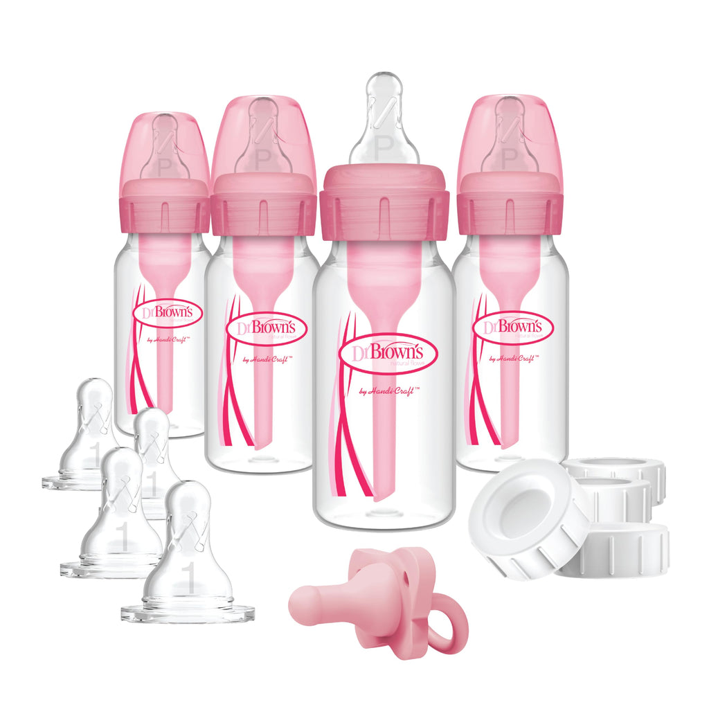 Dr. Brown's Narrow Breast to Bottle Pump & Store Feeding Set, Pink, 0m+