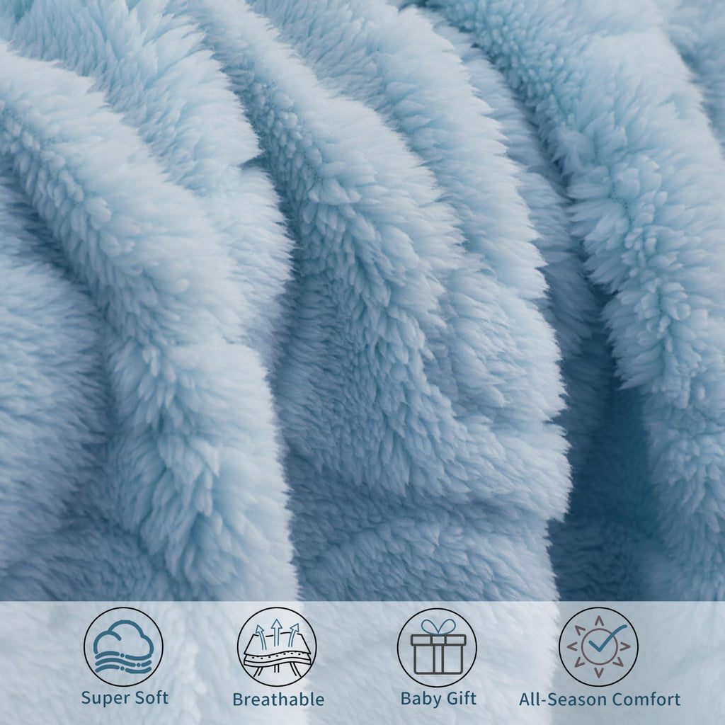 Pro Goleem Elephant Baby Boy Blanket, Soft Fleece Baby Blankets for Boys, 30" x 40" Blue Crib & Stroller Blanket for Newborns and Toddlers