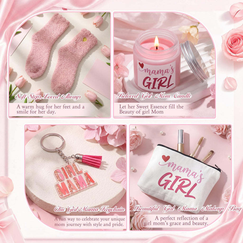 Bunnycool 9 Pcs Mom Gifts Set for Women New Mommy Essentials Mama Gift for First Time Moms Essentials, Postpartum Gifts for Moms (Pink)