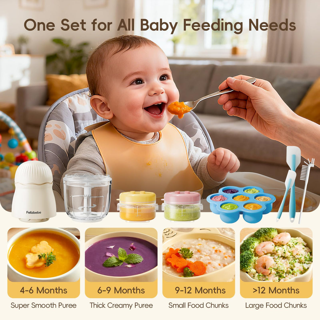 Baby Food Maker, Small Baby Food Processor Set, 10oz Puree Blender