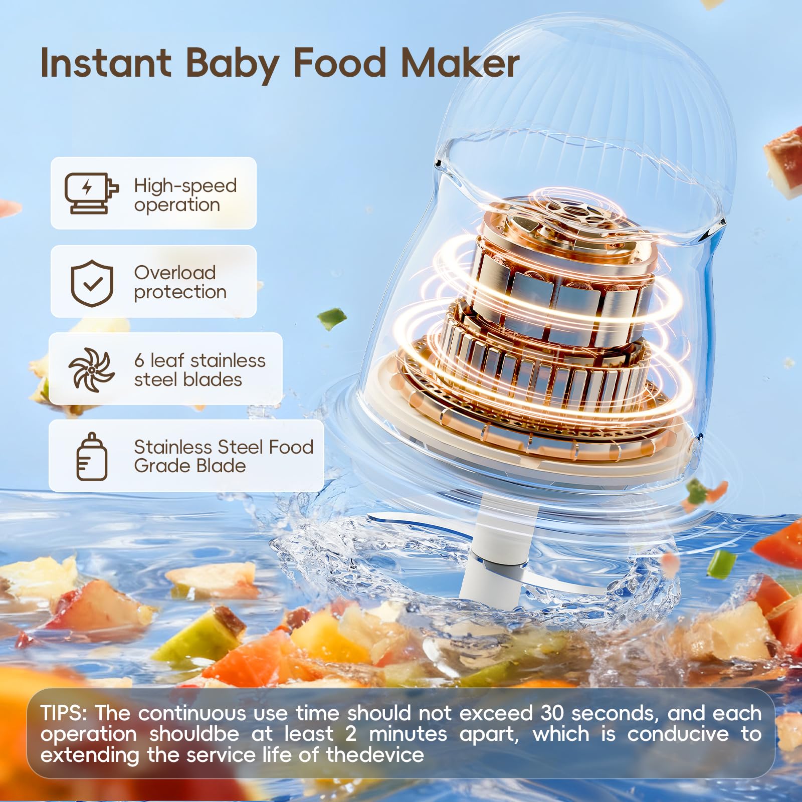 Baby Food Maker, Small Baby Food Processor Set, 10oz Puree Blender