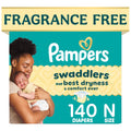 Pampers Swaddlers Newborn Diapers, Size Newborn (<10 lbs), 140 Count, Fragrance Free, Hypoallergenic, Absorbent, Pediatrician Recommended, Skin Safe