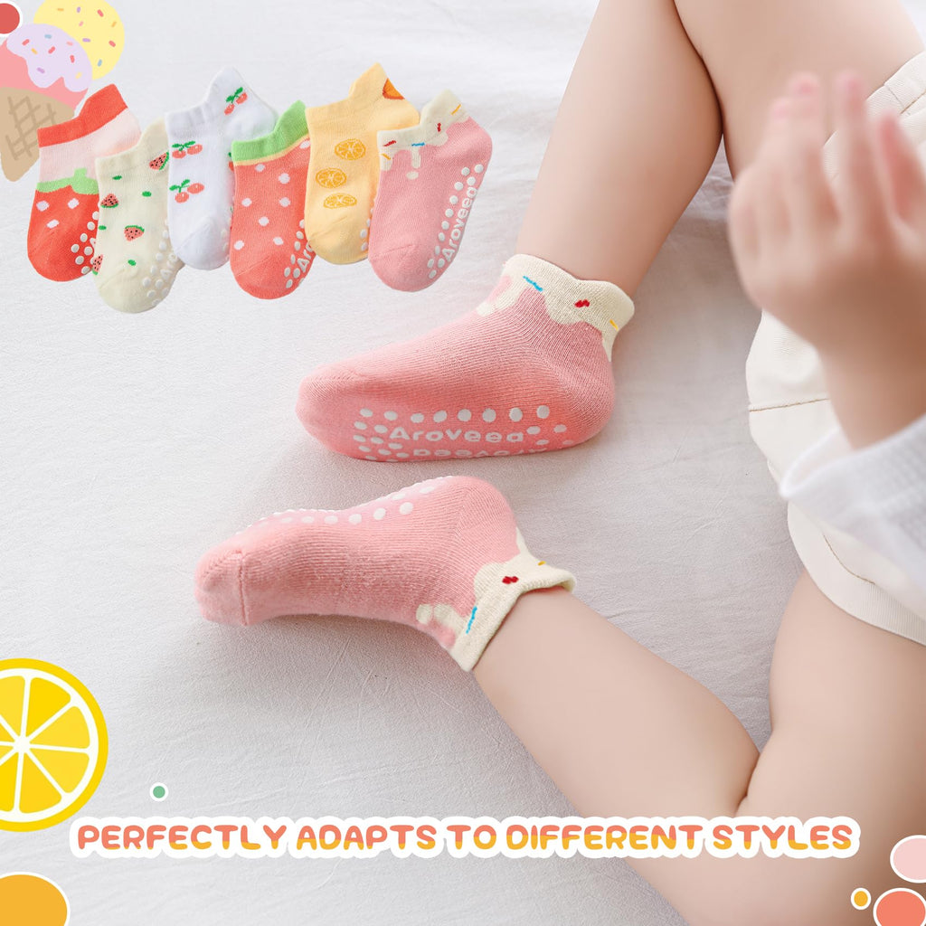 Baby Toddler Socks Grip Non Slip Boys Girls Kids Cotton 1-3T Ankle Socks