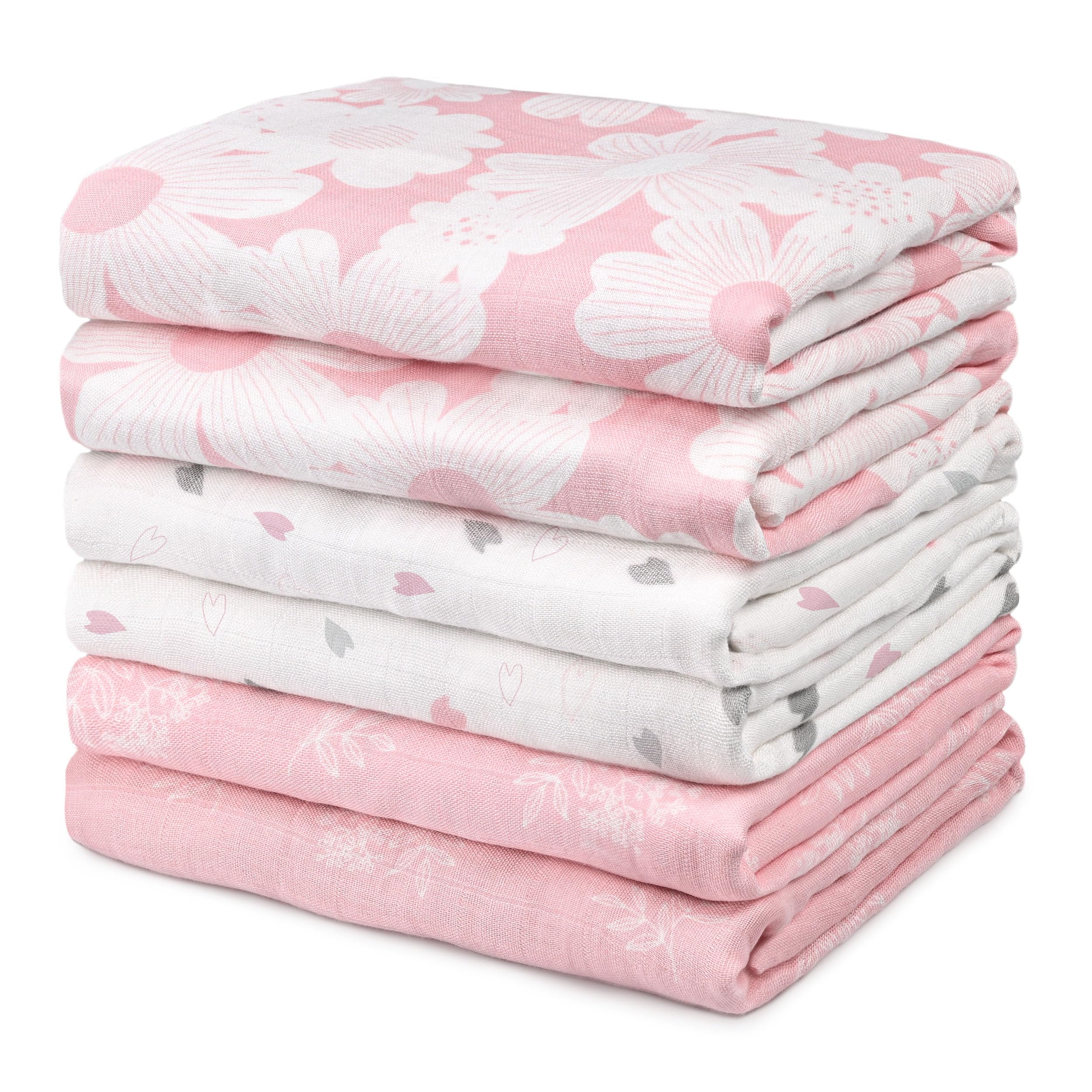 GLLQUEN BABY Receiving Blankets Girl Muslin Swaddle Blankets for Newborn